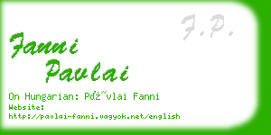 fanni pavlai business card